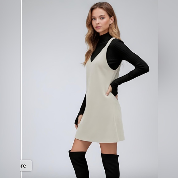 Corduroy Solid Overall Dress Without Sweater - Picture 3 of 10